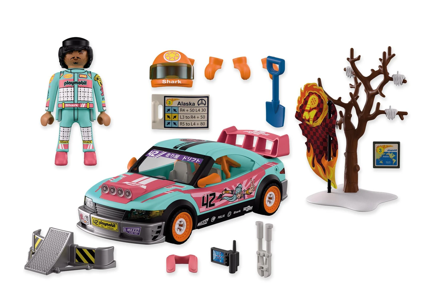 פליימוביל מכונית מרוץ שטח עם מכשולי שלג 72062 - Playmobil