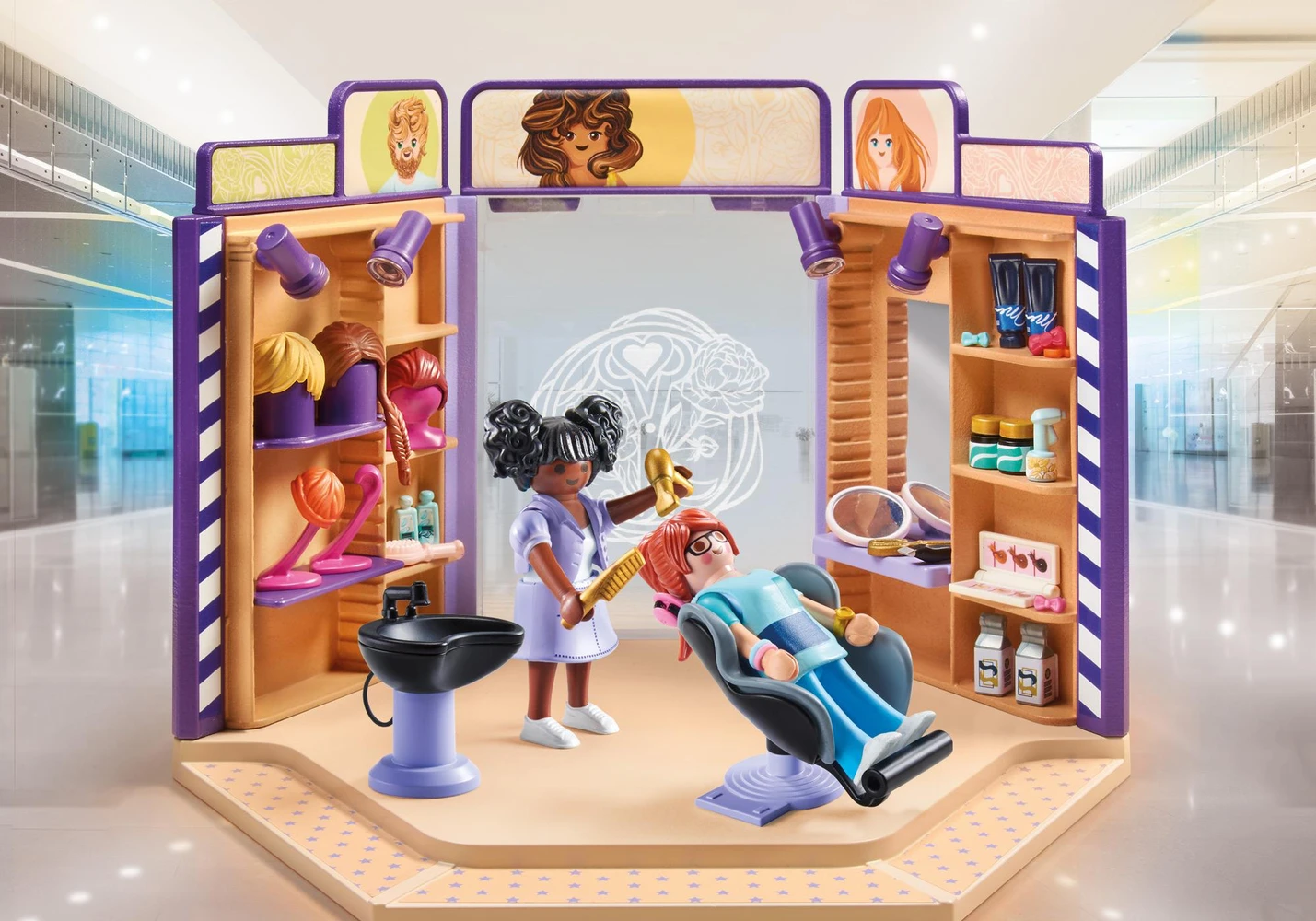 פליימוביל מספרה עם תסרוקות מתחלפות 71535 - Playmobil