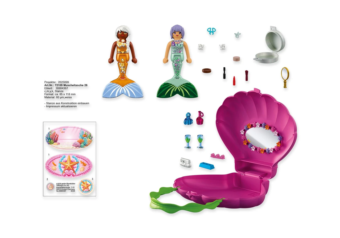 פליימוביל תיק צדפה עם בנות ים 72105 - Playmobil