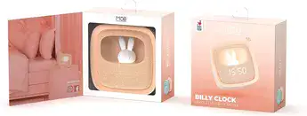 בילי שעון מעורר ומנורת לילה בצבע ורוד - MOB2