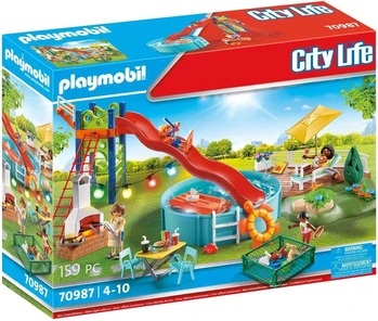 פליימוביל מסיבת בריכה עם מגלשה 70987 - Playmobil