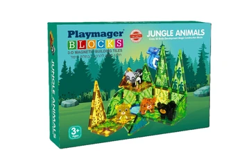 מגנטים להרכבה בתלת מימד - חיות ג'ונגל - Playmager