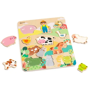 פאזל חיות חווה מעץ – Foxmind Classic