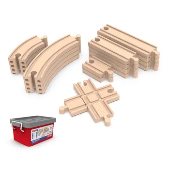 ערכת 20 מסלולי עץ לרכבות בקופסא - Myka fort