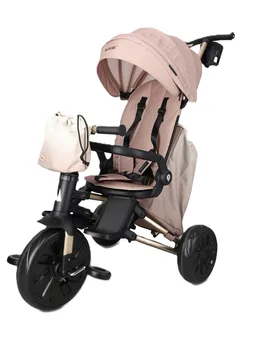 תלת אופן מתקפל 7 ב-1 בעל משענת מתכווננת ורוד - Minene