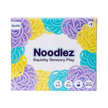 Noodlez – משחק סנסורי נודלס – מארז 300 גרם – 3 צבעים + כלים וקעריות מיון - Superkids