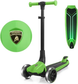 קורקינט למבורגיני מתקפל ירוק עם לד - kick n roll