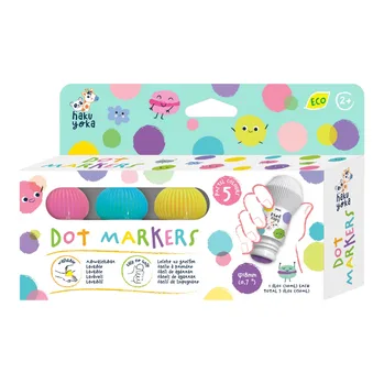 5 טושי דוט ארגונומים לגיל הרך פסטל.