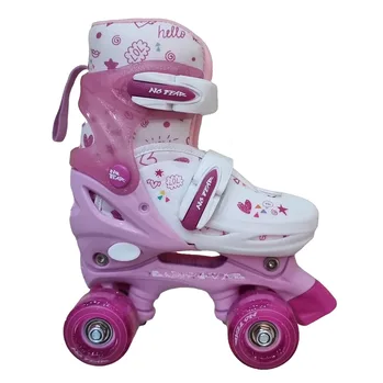 קומבו סקייט ורולר 2 ב-1 ורוד במידה 34-37 - NO FEAR