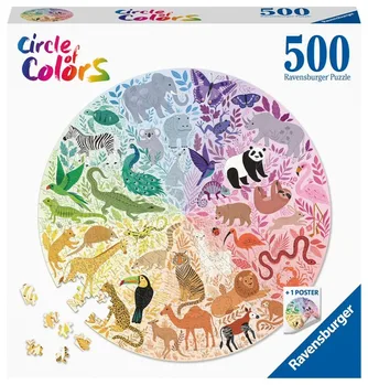פאזל 500 חלקים - עגול - בעלי חיים - Ravensburger