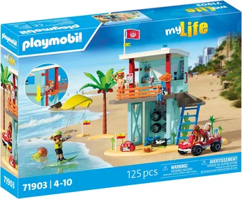 פליימוביל מגדל מציל עם עגלת חוף 71903 - Playmobil