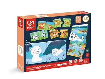 פאזל התאמת משפחת חיות - Hape