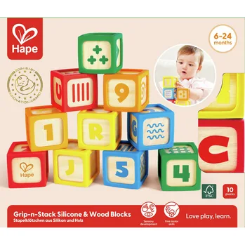 קוביות עץ וסיליקון - Hape