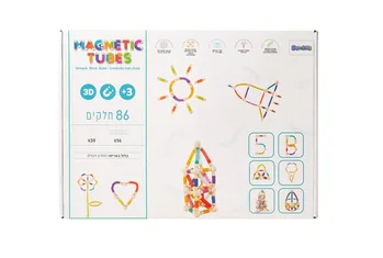 משחק מגנטים צינורות גמישים וכדורים – 86 חלקים Magnetic tubes - SuperKids
