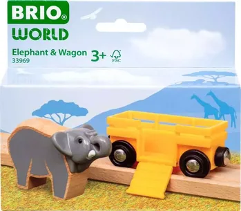 בריו קרון צהוב עם פיל 33969 - Brio