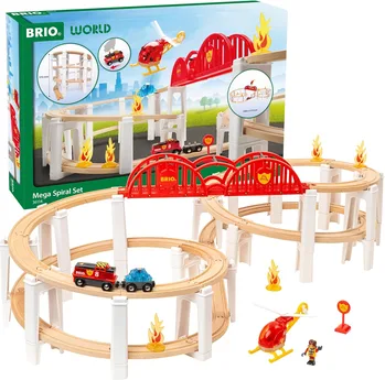 בריו סט מסילות מגה ספירלה עם רכבת ומסוק 36114 - Brio