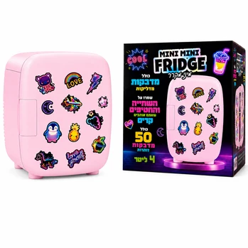 מקרר מיני ביתי עם מדבקות זוהרות - ורוד - Clip Toys