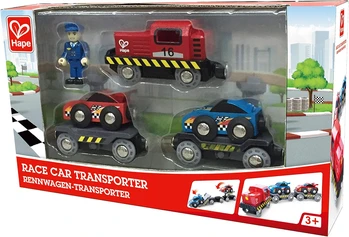 רכבת להובלת מכוניות מירוץ עם קרונות - Hape