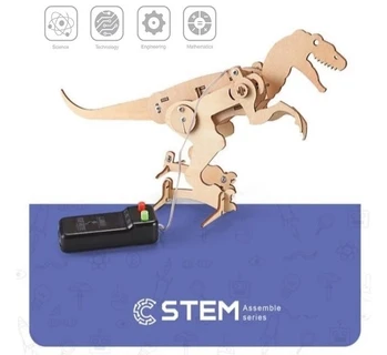 ערכת הרכבה ממונעת מעץ - טי רקס - STEM Assemble