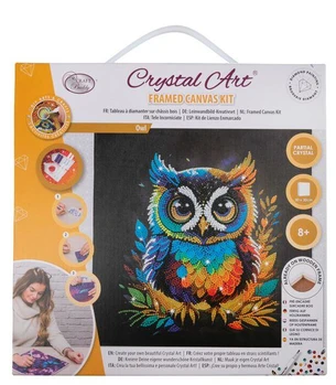 אומנות קריסטל - קנבס 30×30 - ינשוף - Craft Buddy