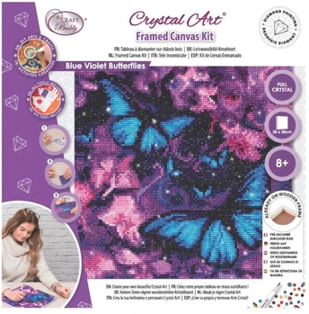 אומנות קריסטל - קנבס 30×30 - פרפרים - Craft Buddy