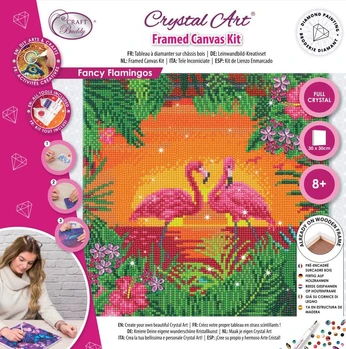 אומנות קריסטל - קנבס 30×30 - פלמינגו - Craft Buddy