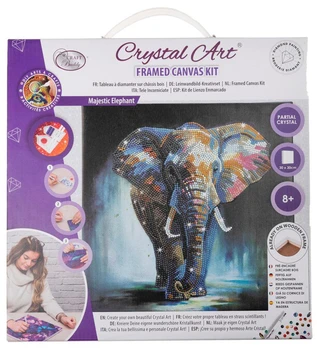 אומנות קריסטל - קנבס 30×30 - פיל מלכותי - Craft Buddy