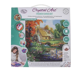 אומנות קריסטל - קנבס 30×30 - טחנת מים קסומה - Craft Buddy