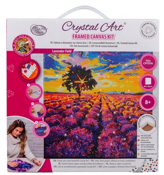 אומנות קריסטל - קנבס 30×30 - שדות לבנדר - Craft Buddy