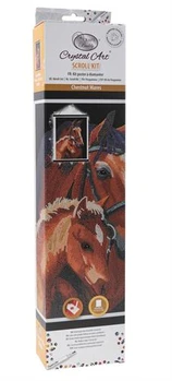 אומנות קריסטל - תמונת בד עם מסגרת עץ 35×45 - סוסים - Craft Buddy