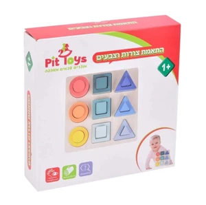 התאמת צורות וצבעים מעץ - Pit Toys