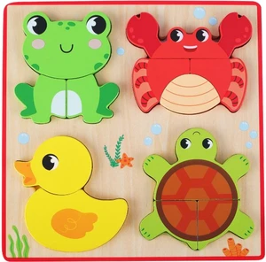 פאזלים ראשונים 4 באחד - חיות - Pit Toys