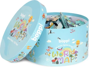 פאזל עגול 150 חלקים - מפת העולם - Boppi